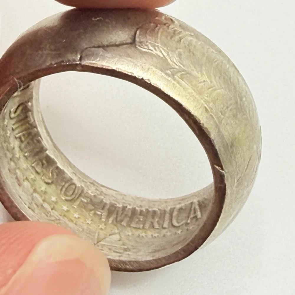 1967 Kennedy JFK Half Dollar Coin Silver Tone Ring Size 6.5